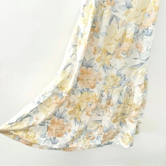 Abercrombie & Fitch  Floral Tiered Maxi Dress Linen XS Petite - Picture 6 of 10